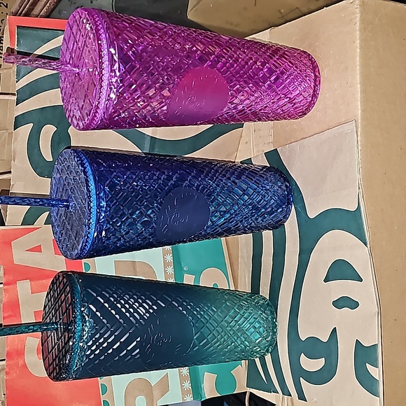 NWT Starbucks Jeweled 24 oz tumbler x 3